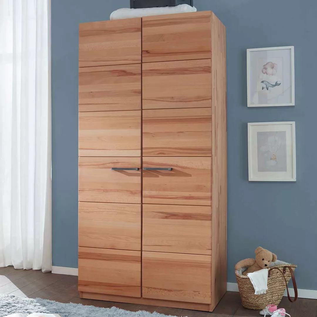 Kinderzimmer Kleiderschrank aus Kernbuche Massivholz 94 cm breit günstig online kaufen