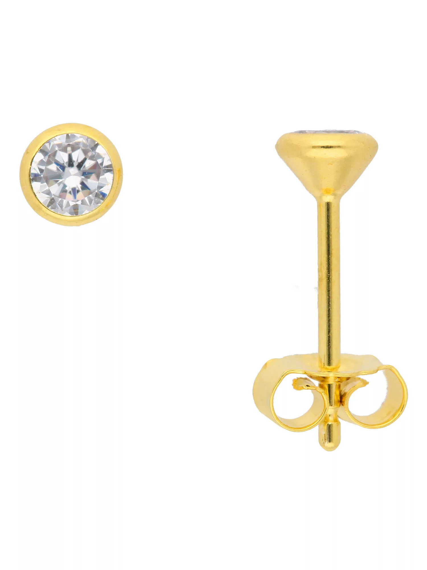 Adelia´s Paar Ohrhänger "333 Gold Ohrringe Ohrstecker Ø 4 mm", mit Zirkonia günstig online kaufen