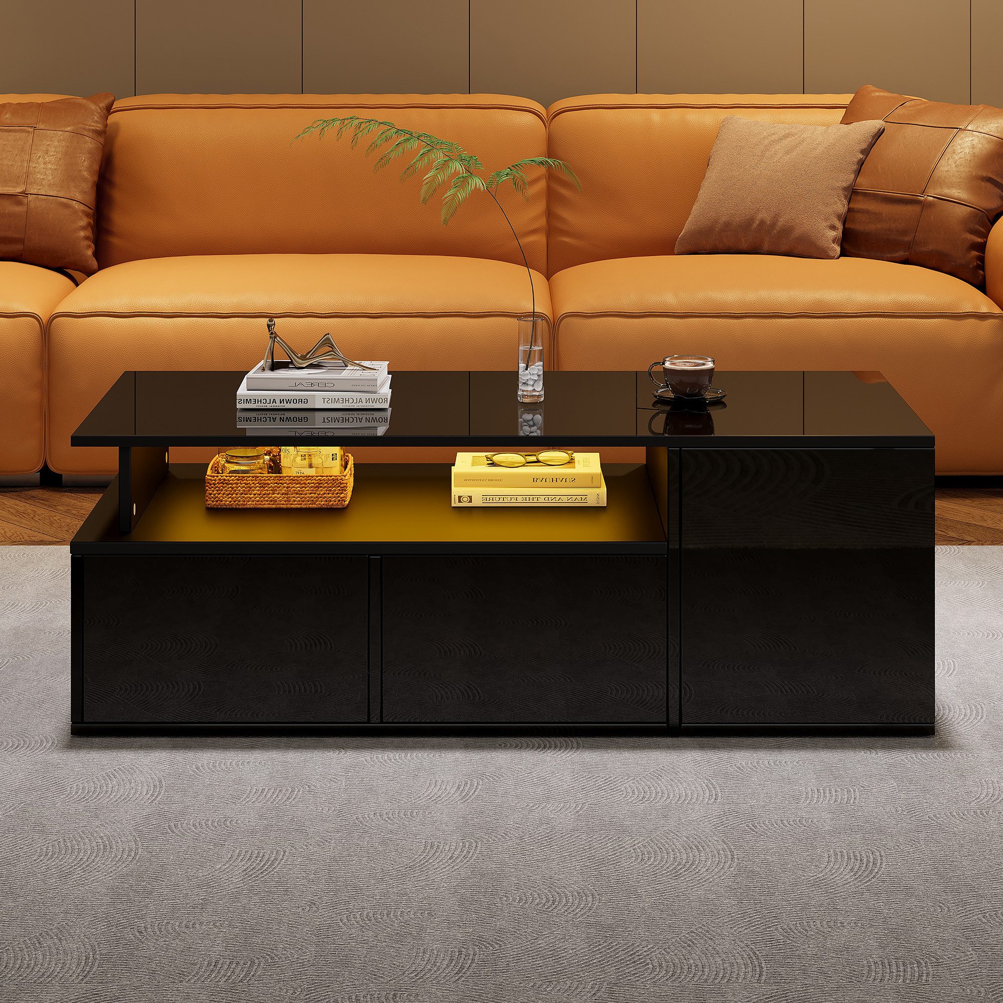 HAUSS SPOLE Couchtisch Sofatisch mit LED-Licht, günstig online kaufen