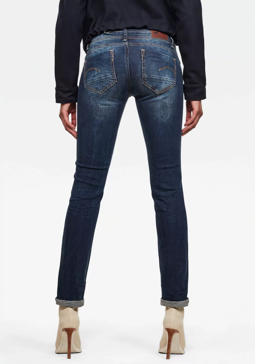 G-star Midge Saddle Mid Waist Straight Jeans 26 Dark Aged günstig online kaufen
