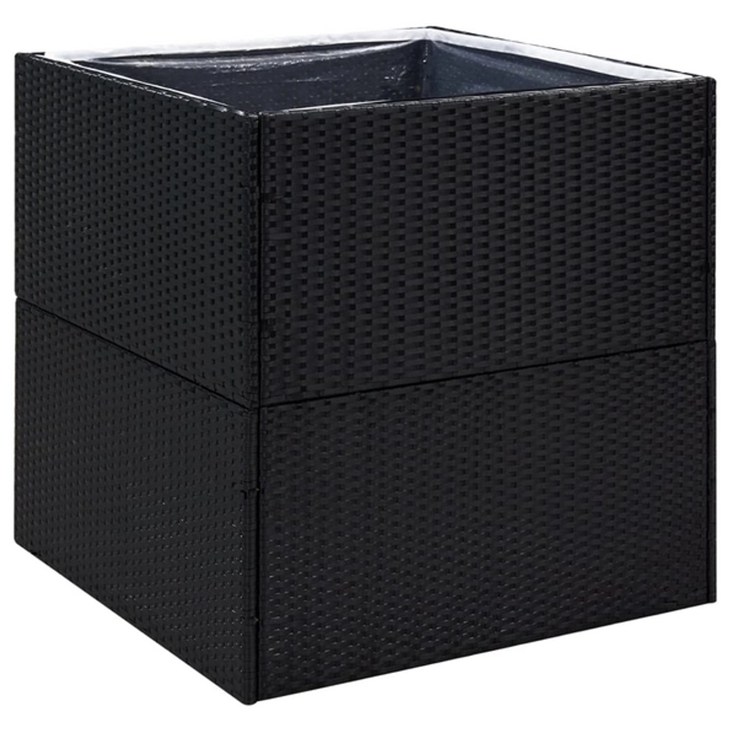 Vidaxl Pflanzkübel Schwarz 80x80x80 Cm Poly Rattan günstig online kaufen