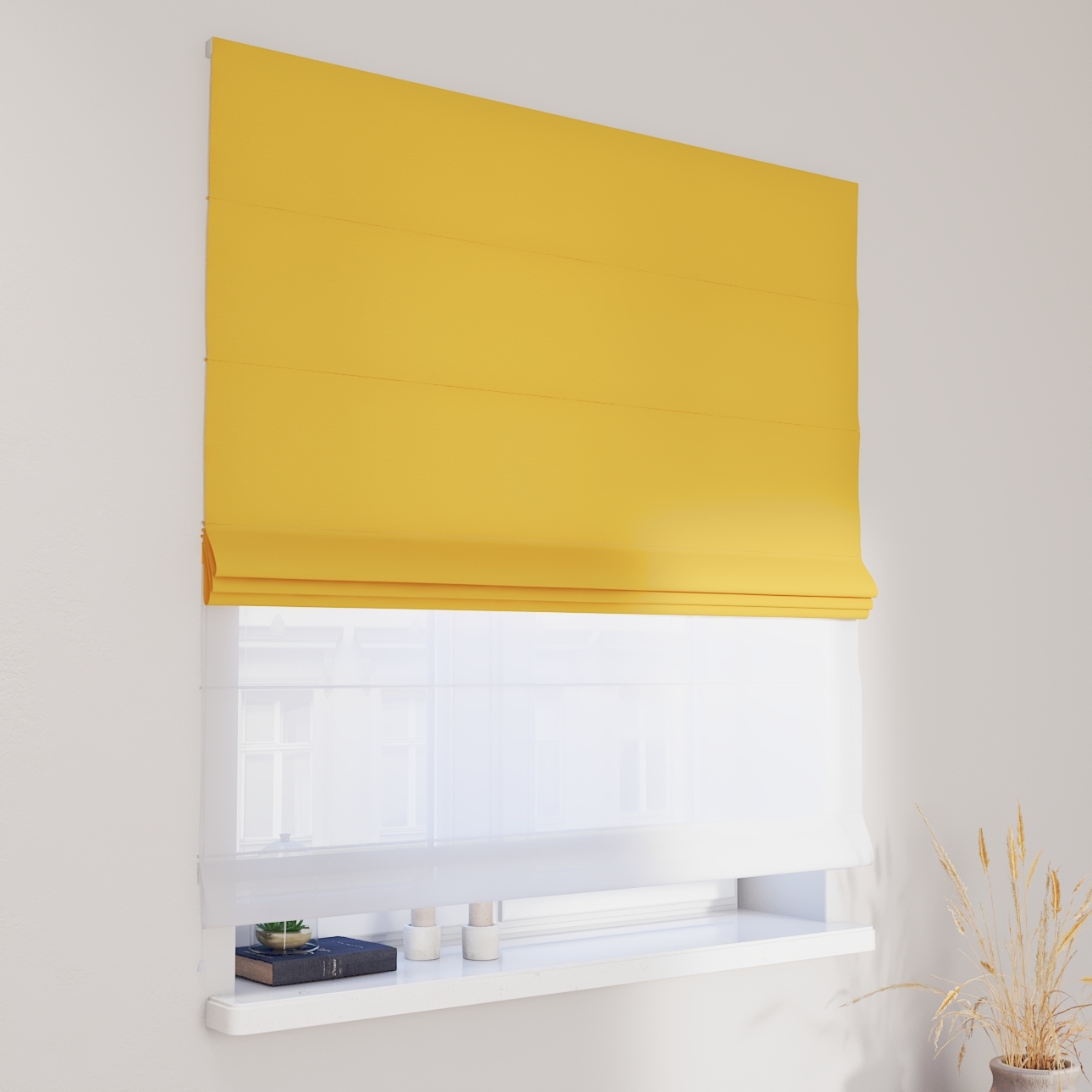 Dekoria Doppelraffrollo Duo, gelb, 130 x 170 cm günstig online kaufen