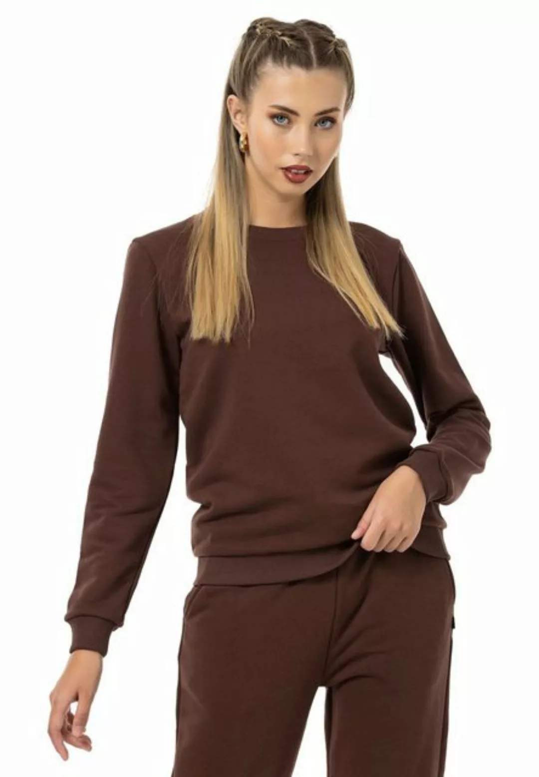 RedBridge Sweatshirt Rundhals Pullover Braun L Premium Qualität günstig online kaufen