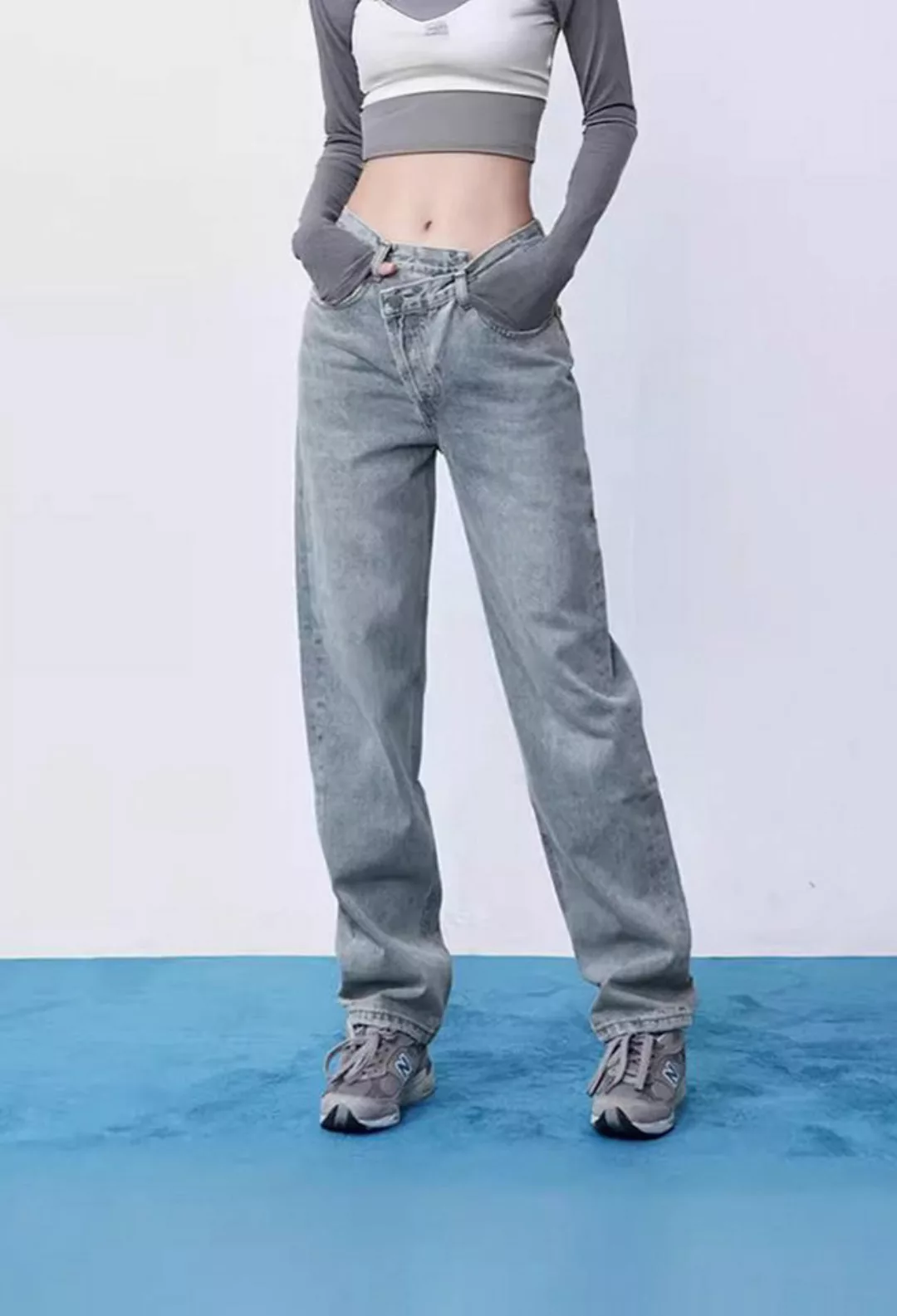 CHENIN Bequeme Jeans Jeans mit weitem bein, lange jeans mit taschen Lässige günstig online kaufen