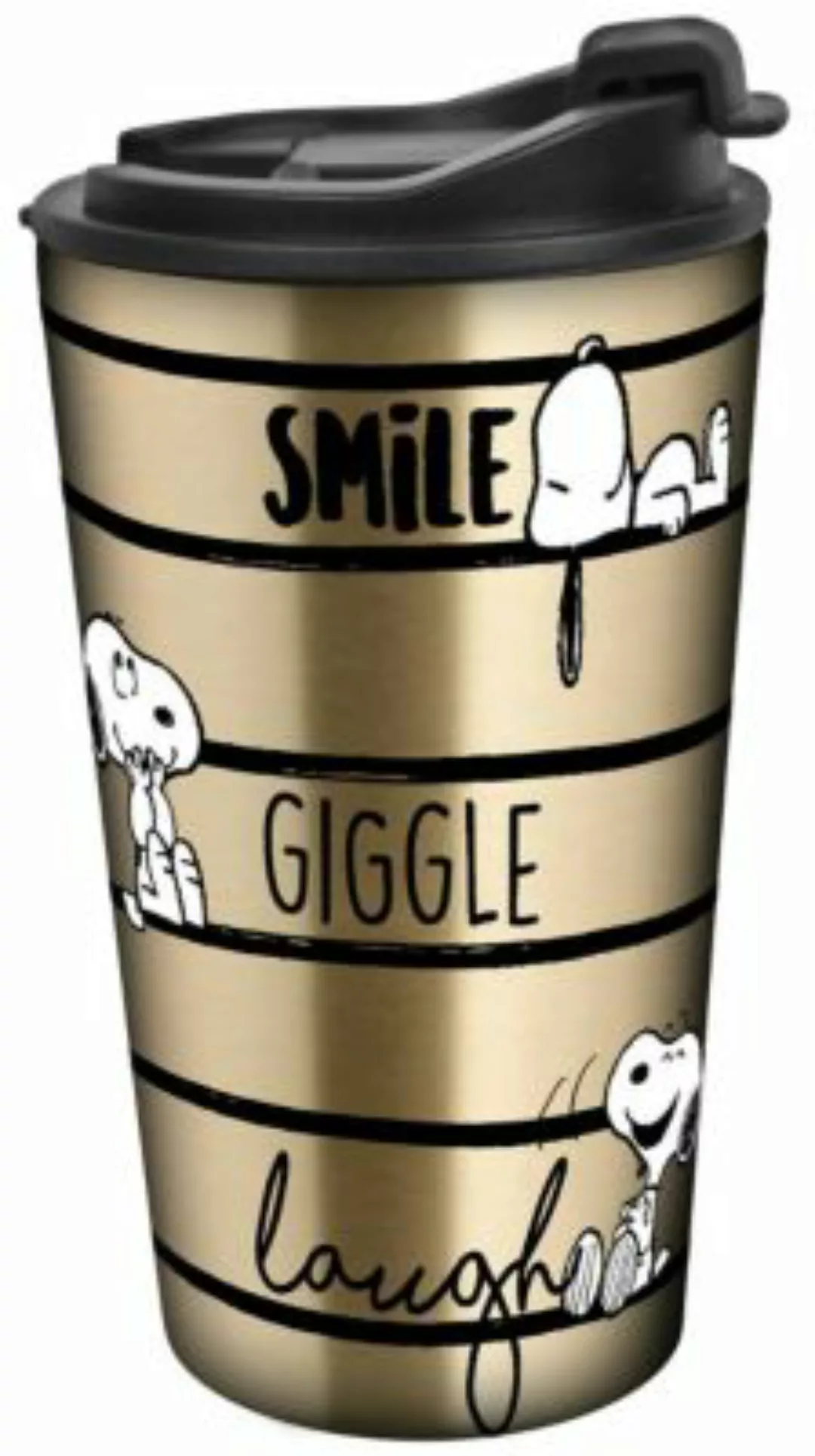 Geda Labels Coffee to go Becher Snoopy Smile 350ml Kaffeebecher bunt günstig online kaufen