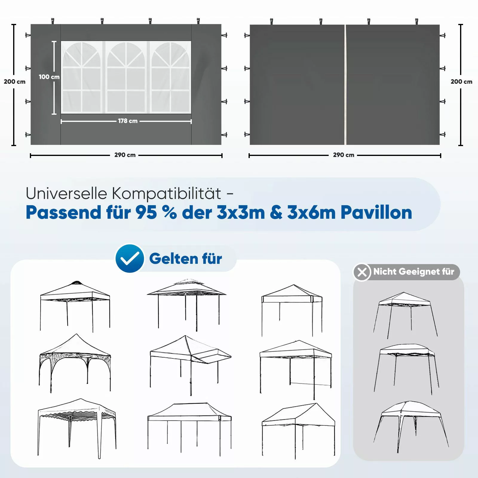 Sekey Pavillonseitenteil 2er Set Pavillon Seitenteile günstig online kaufen