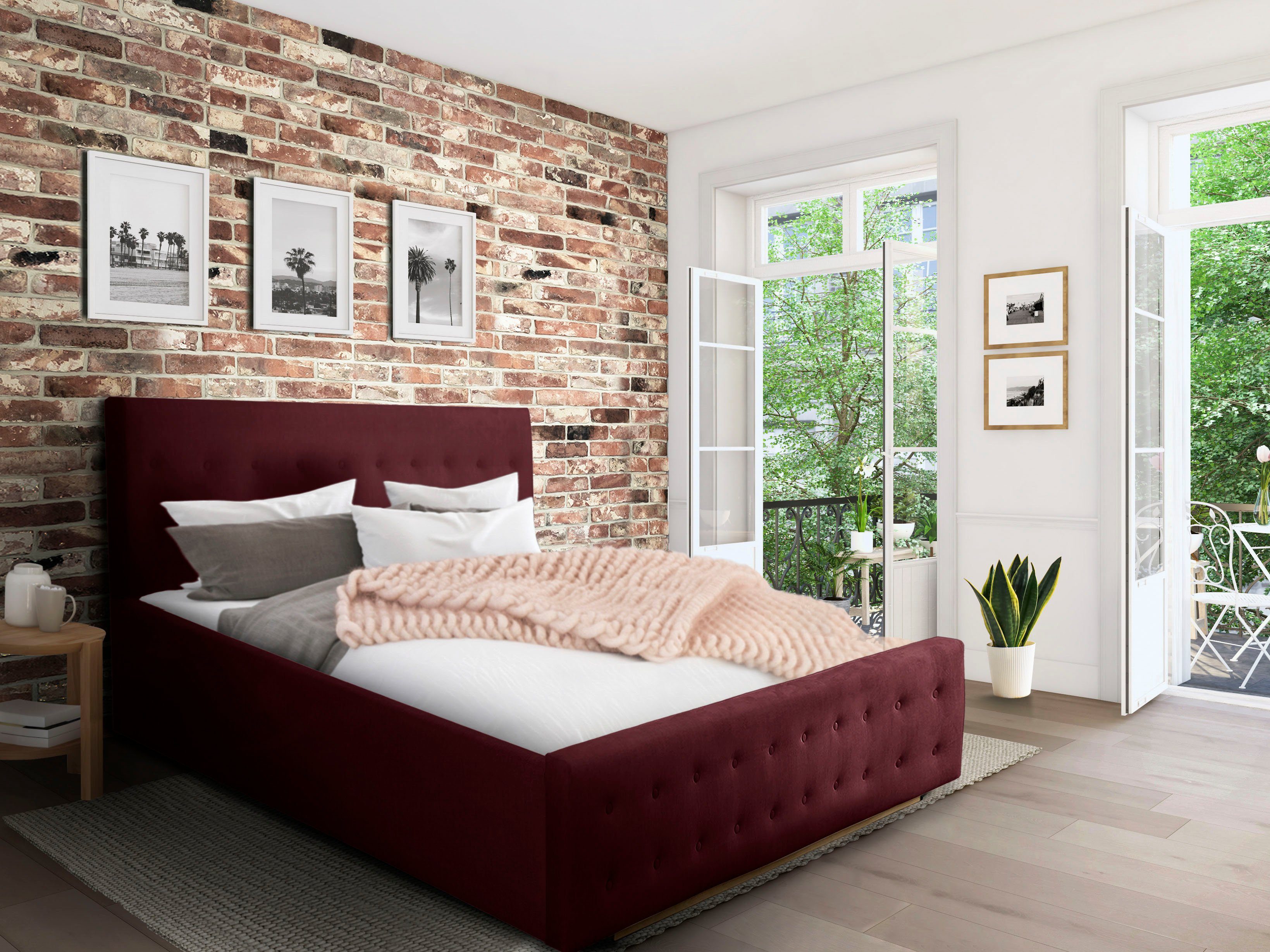 Home affaire Polsterbett "Vaine", in 5 Breiten, auch in Länge 220 cm, incl. günstig online kaufen