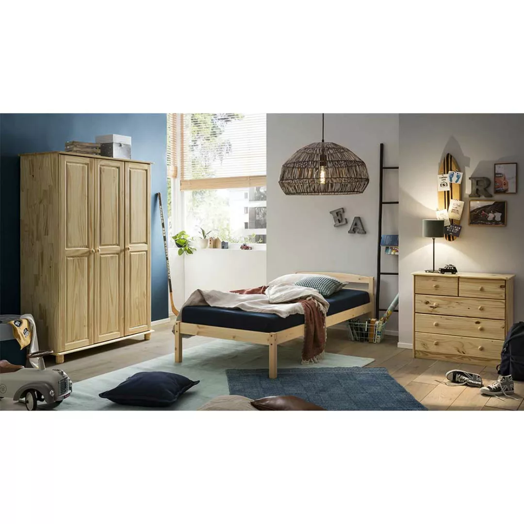 Schlafzimmerkomplettset aus Kiefer Massivholz Fichte Massivholz (dreiteilig günstig online kaufen