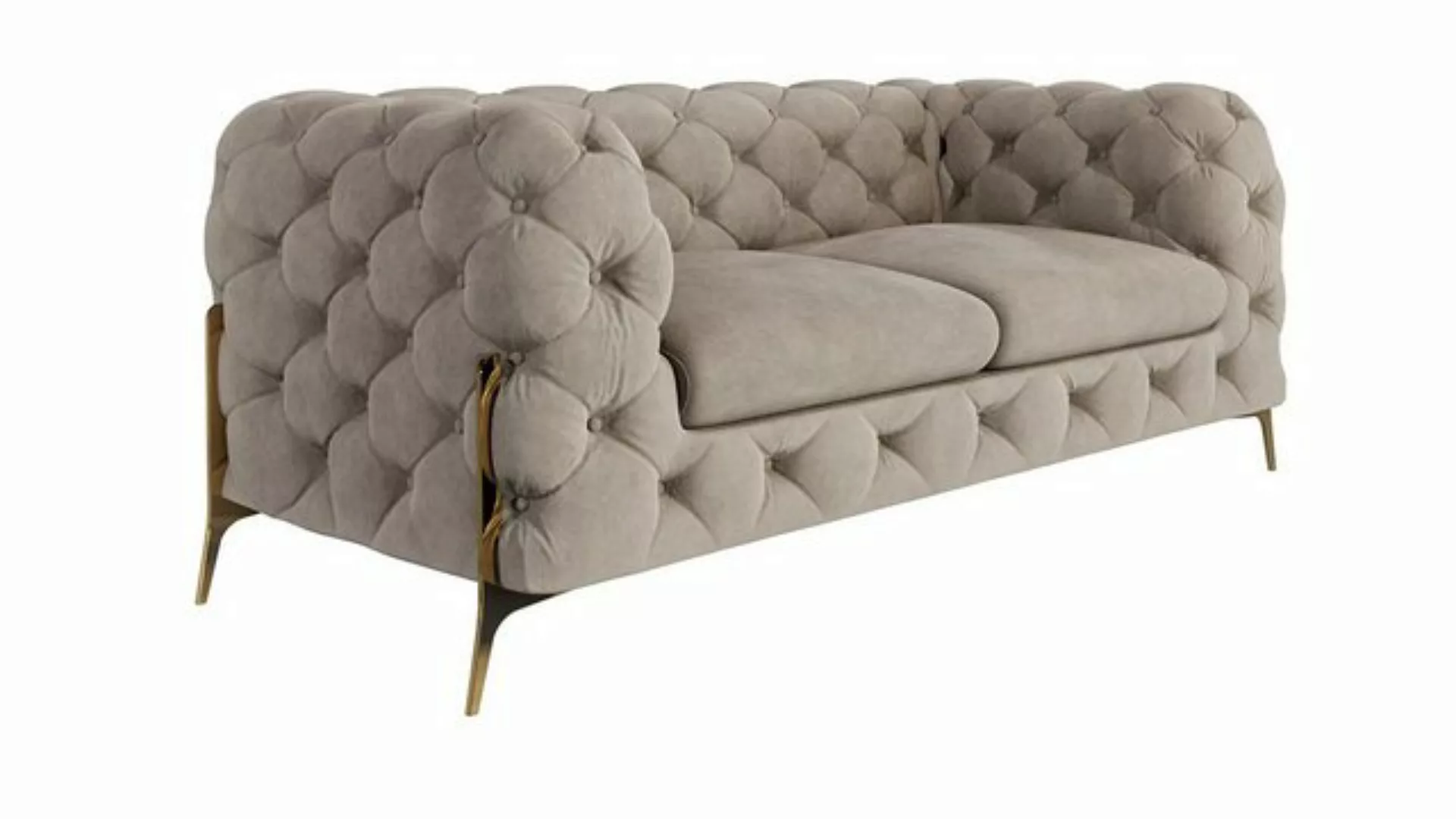 S-Style Möbel Chesterfield-Sofa Ashley Chesterfield Sofa mit Goldene Metall günstig online kaufen