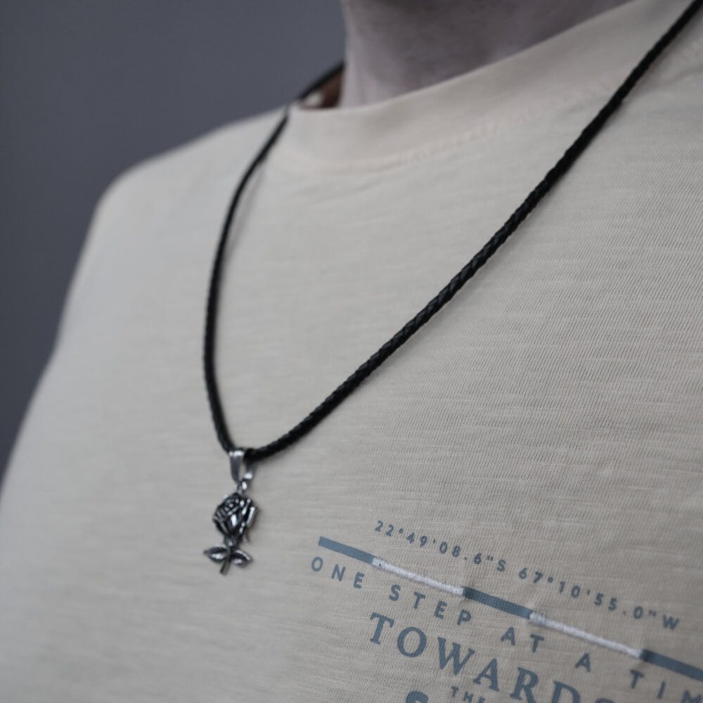 DALMARO Kette mit Anhänger Lederkette Edelstahlkette günstig online kaufen