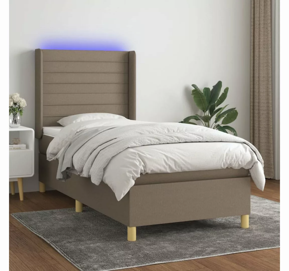 vidaXL Boxspringbett Bett Boxspringbett mit Matratze und LED Stoff (90 x 19 günstig online kaufen