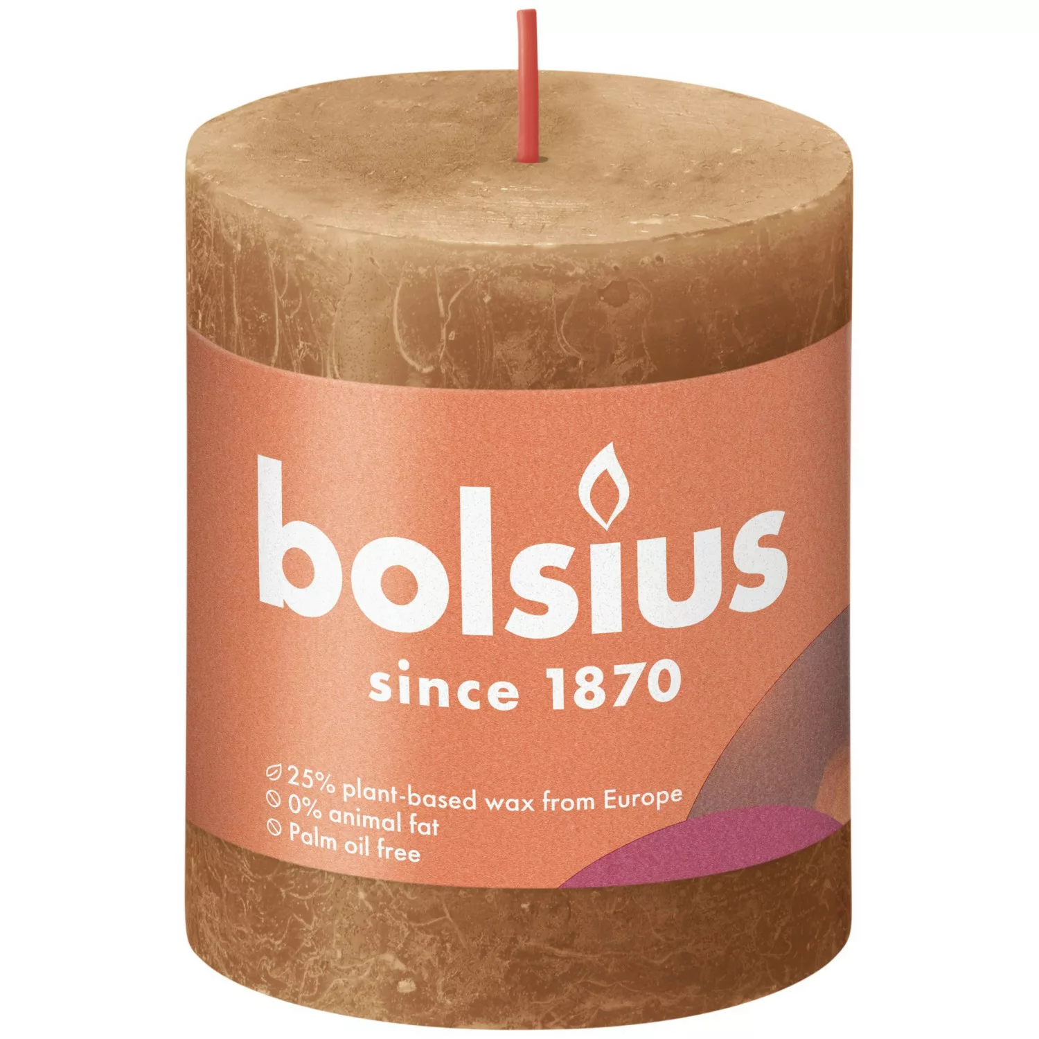 Bolsius Rustik-Kerze Shine 80/68 mm Gewürzbraun günstig online kaufen