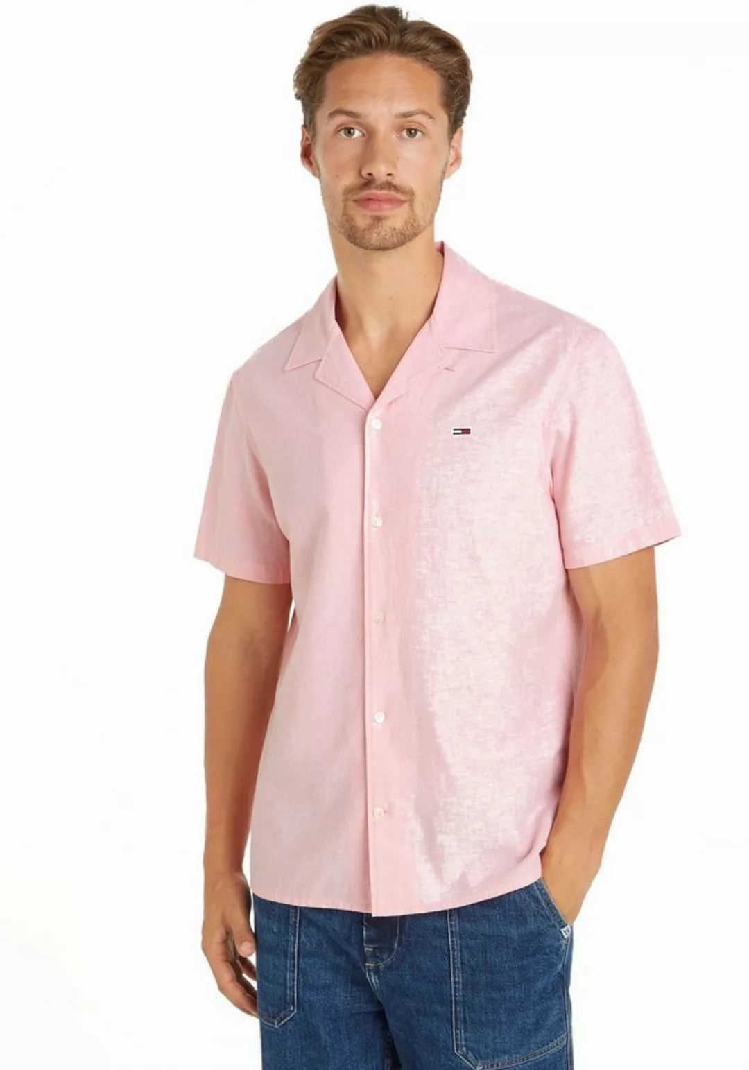 Tommy Jeans Plus Kurzarmhemd TJM LINEN BLEND CAMP SHIRT EXT Große Größen günstig online kaufen