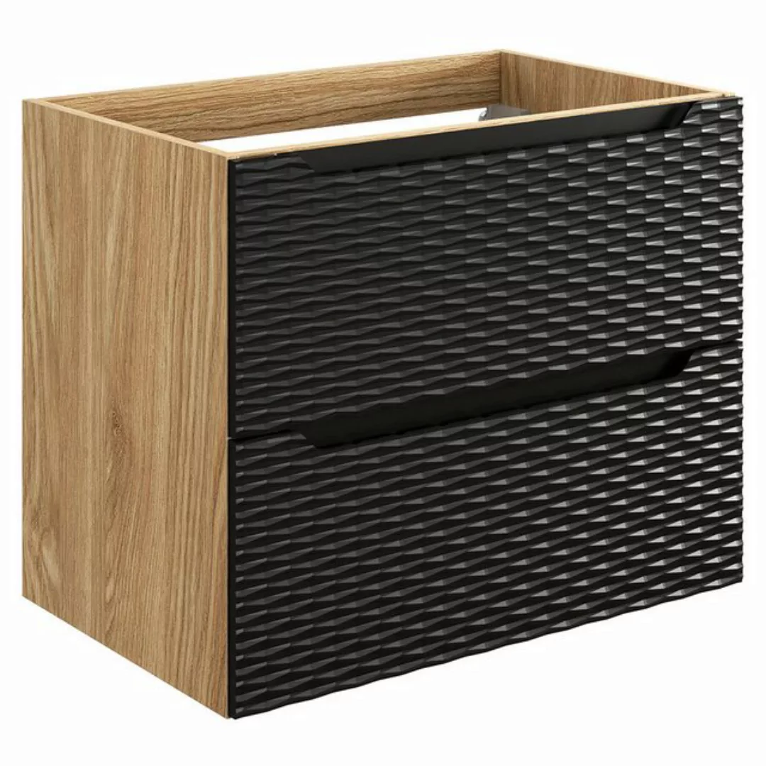 Lomadox Waschbeckenschrank OLUO-56-BLACK Waschtischunterschrank, 70cm, Eich günstig online kaufen