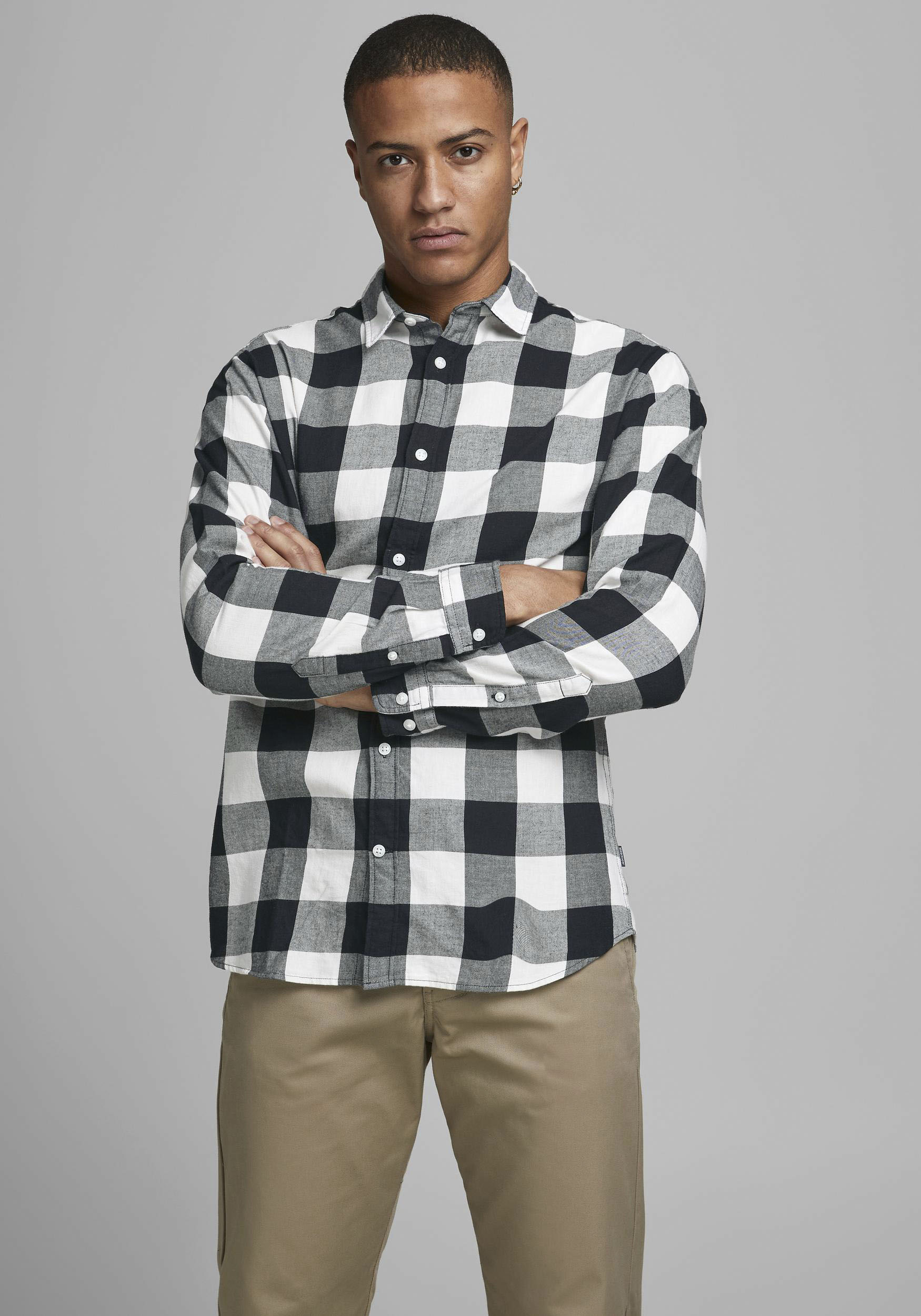 Jack & Jones Herren Freizeit Hemd JJEGINGHAM TWILL - Slim Fit günstig online kaufen