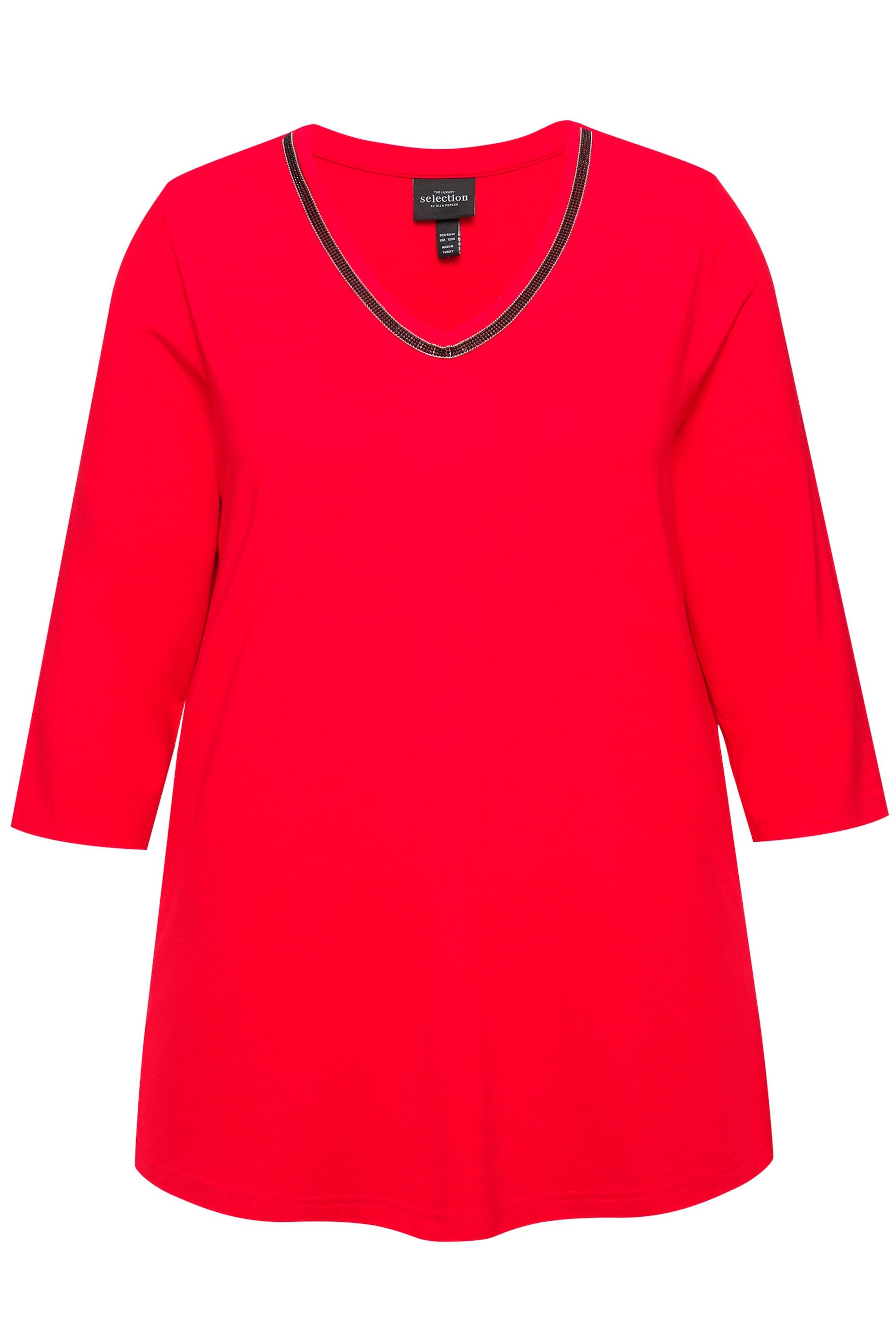 Ulla Popken T-Shirt Shirt Ziersteine A-Linie günstig online kaufen