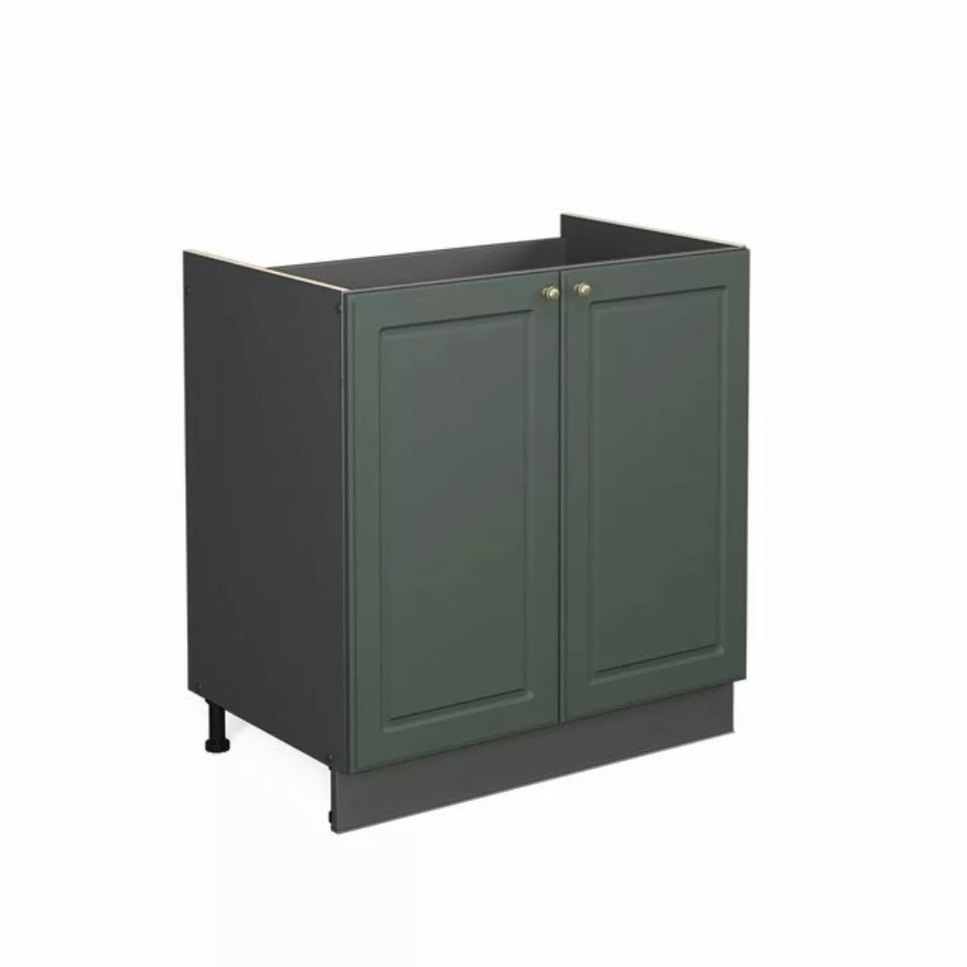 Vicco Spülenunterschrank Küchenunterschrank 80 cm Fame-Line Anthrazit Grün- günstig online kaufen