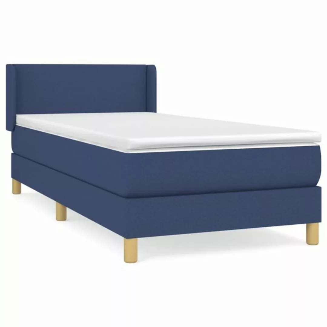 vidaXL Boxspringbett Boxspringbett mit Matratze Blau 100x200 cm Stoff Bett günstig online kaufen