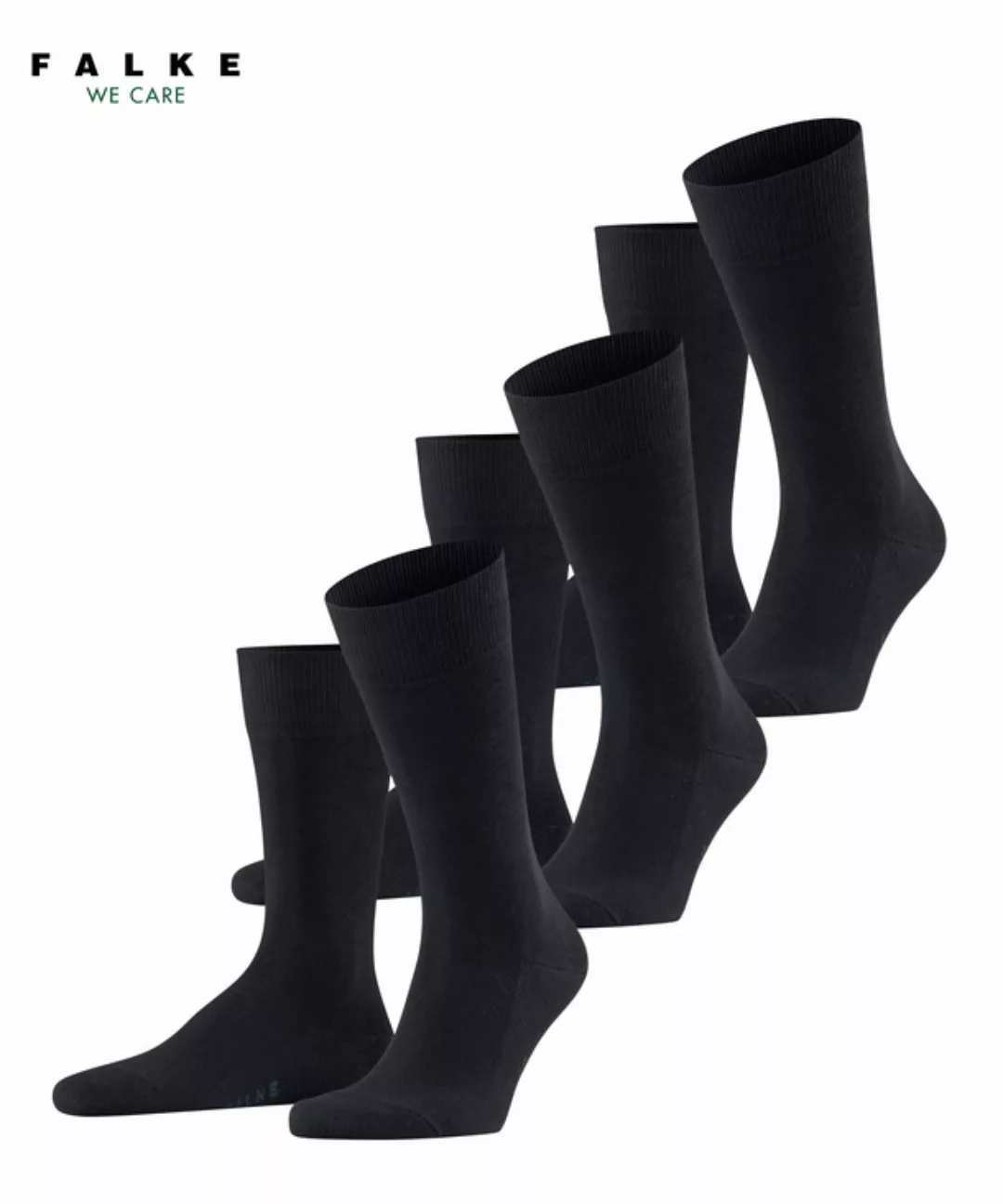 FALKE Family 3-Pack Herren Socken, 39-42, Blau, Uni, Baumwolle, 13097-63700 günstig online kaufen