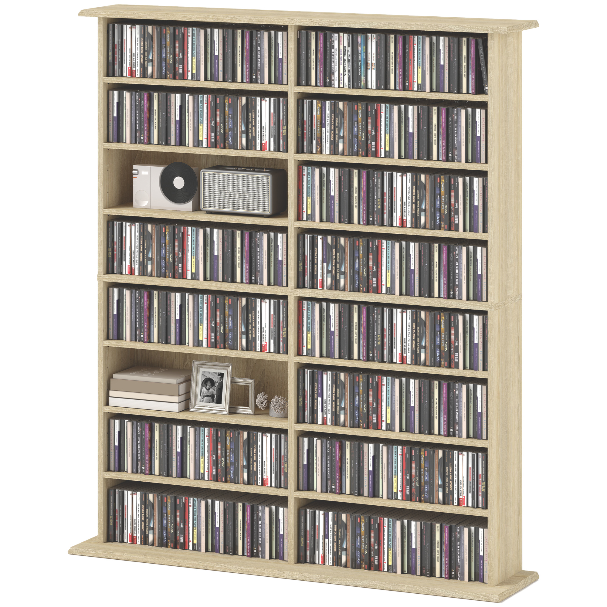 HOMCOM CD- und DVD-Aufbewahrung, Multimedia-Aufbewahrungsregal mit 16 Fäche günstig online kaufen