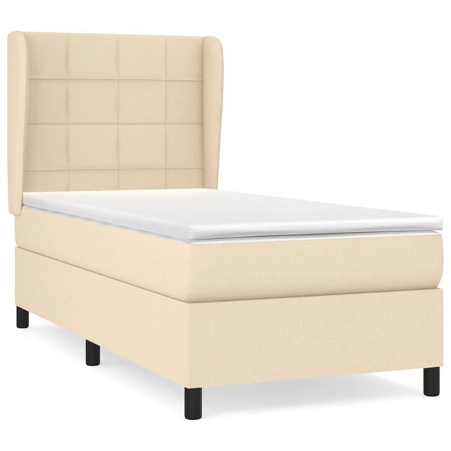 vidaXL Boxspringbett Boxspringbett mit Matratze Creme 80x200 cm Stoff Bett günstig online kaufen