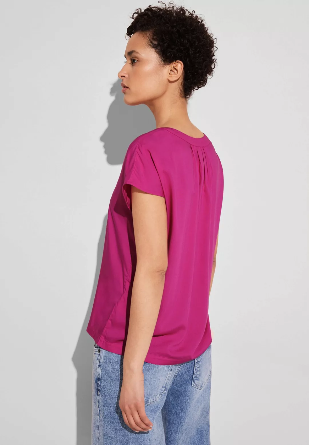 STREET ONE Kurzarmbluse Blusenshirt aus reiner Viskose günstig online kaufen