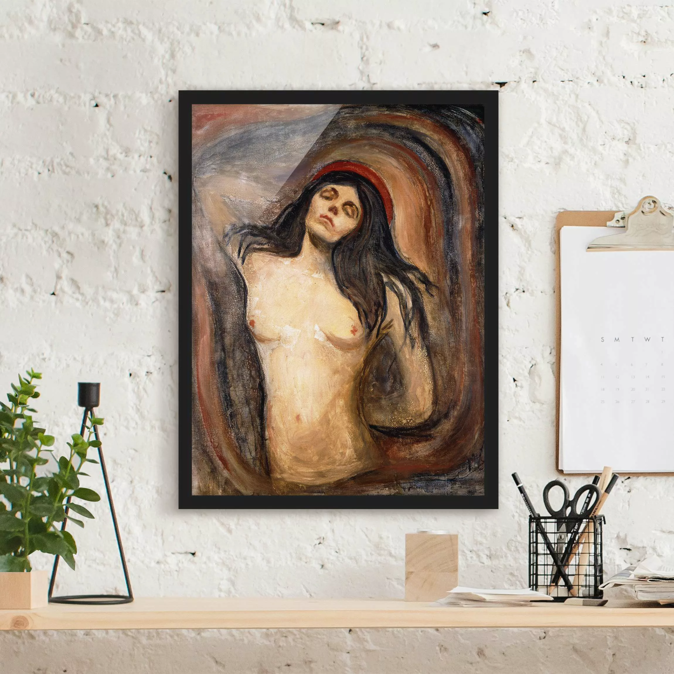 Bild mit Rahmen Kunstdruck - Hochformat Edvard Munch - Madonna günstig online kaufen