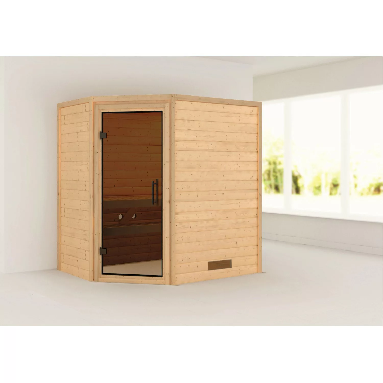 Karibu Sauna »Svea (Eckeinstieg)«, inklusive Ofenschutzgitter und Tür günstig online kaufen
