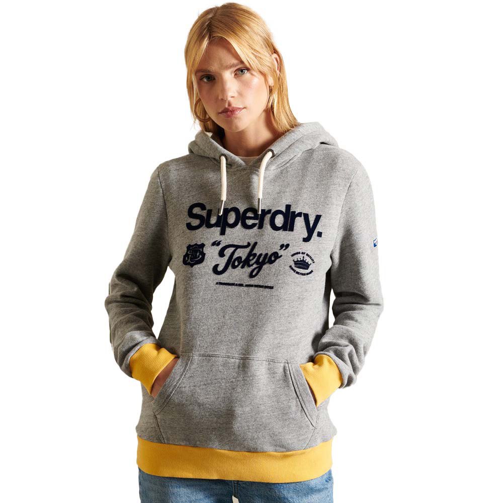 Superdry Core Logo Ac Ringer Kapuzenpullover XS Athletic Grey Marl günstig online kaufen