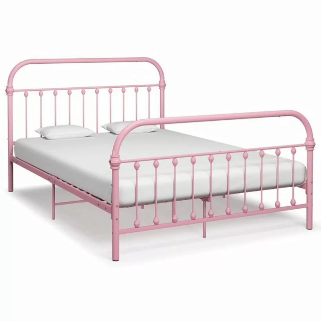 furnicato Bett Bettgestell Rosa Metall 140×200 cm günstig online kaufen
