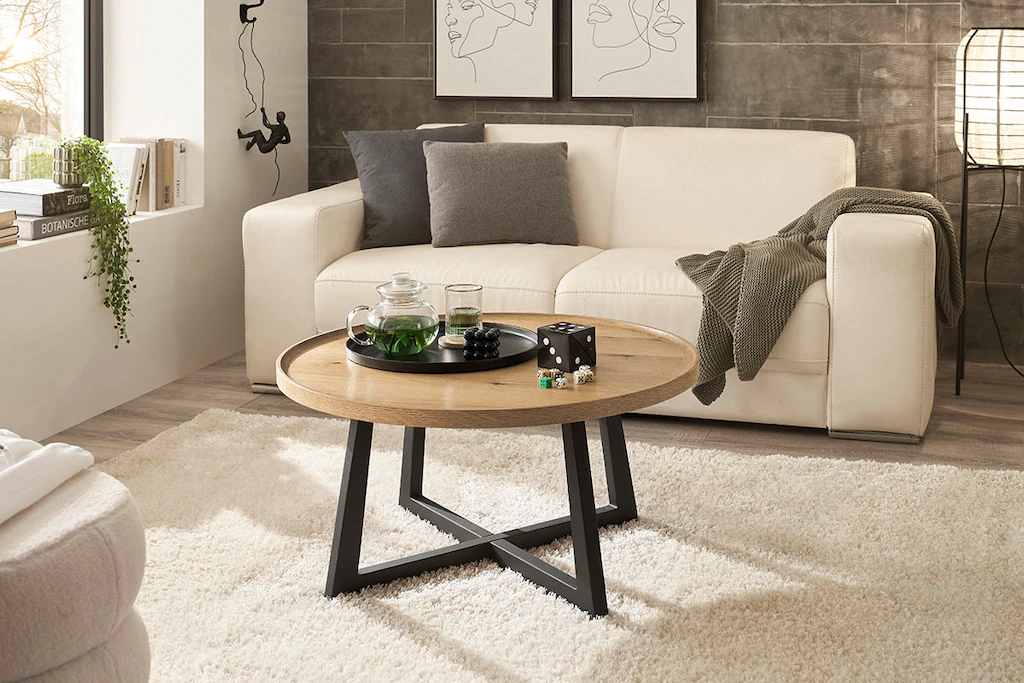 MCA furniture Couchtisch "CASORIA", Eiche furniert, Gestell schwarz matt, B günstig online kaufen