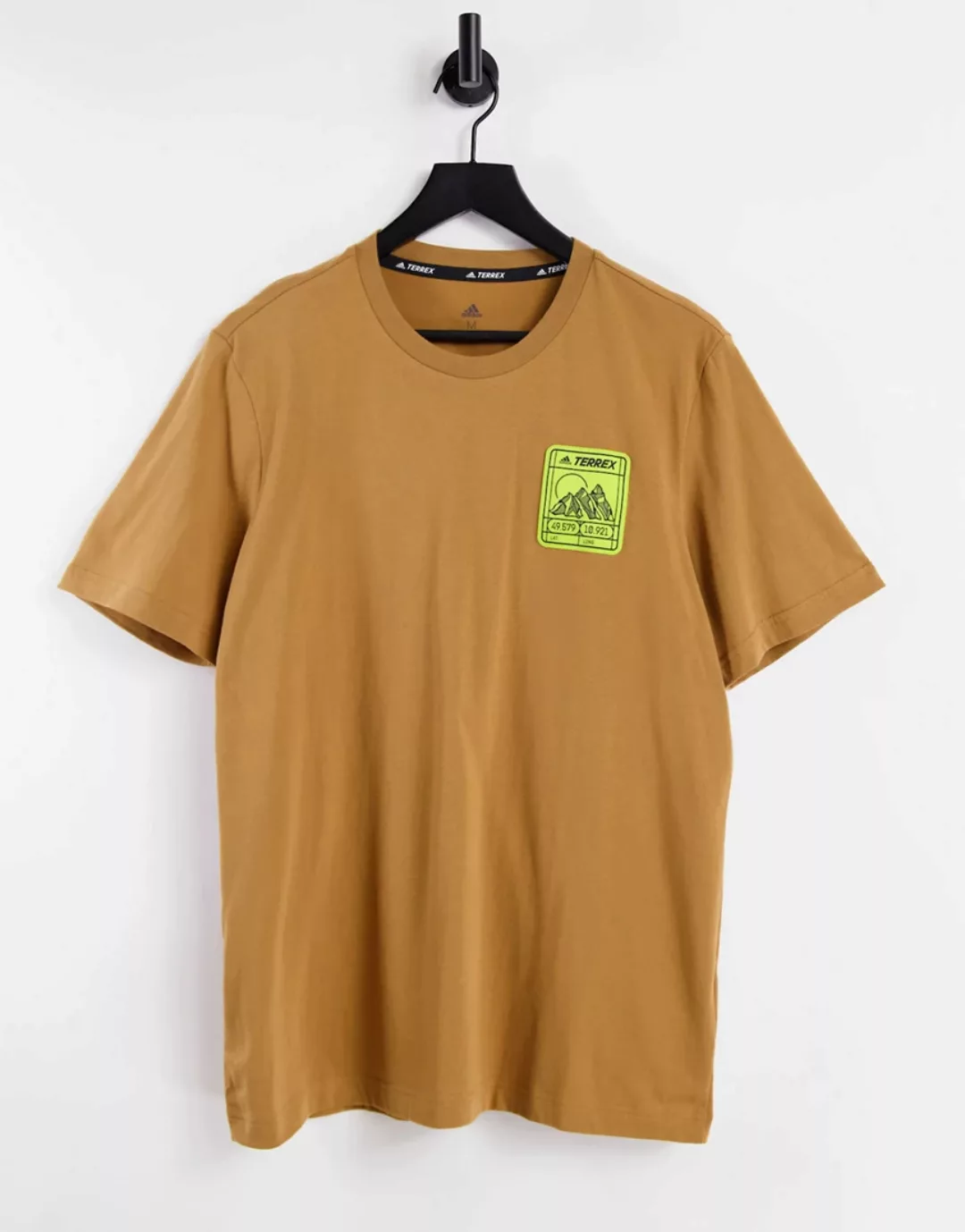 Adidas – Terrex – T-Shirt in Braun mit Berg-Logo günstig online kaufen
