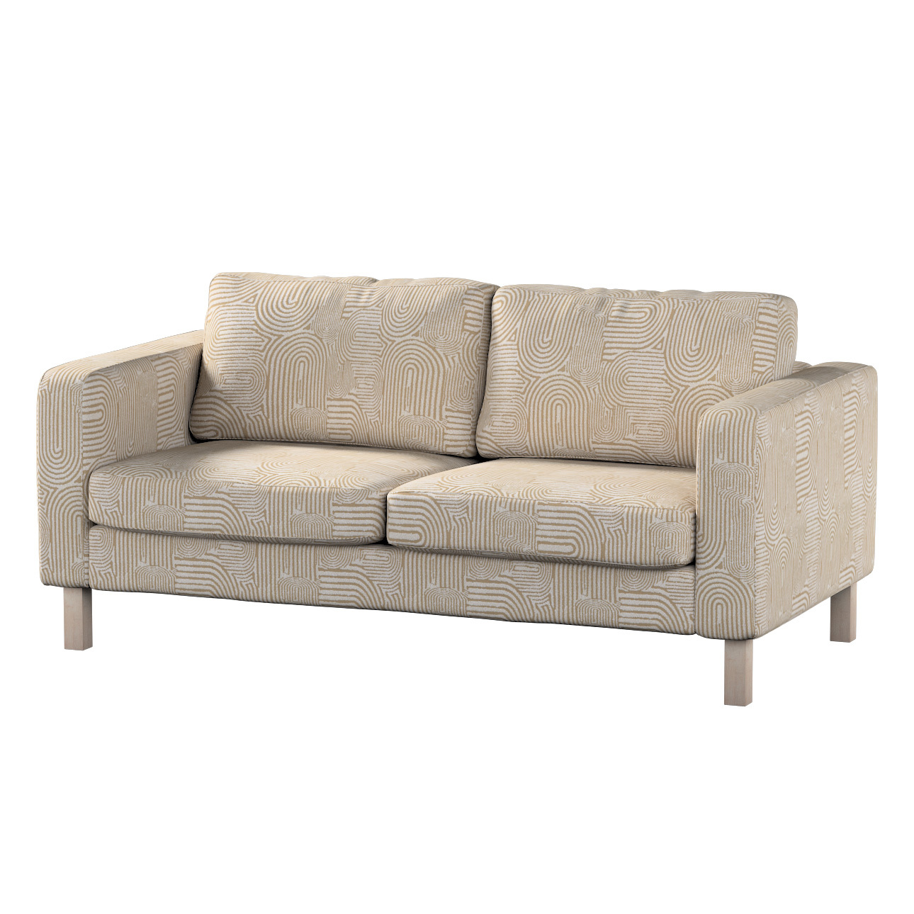 Bezug für Karlstad 2-Sitzer Sofa nicht ausklappbar, beige-ecru, Sofahusse, günstig online kaufen