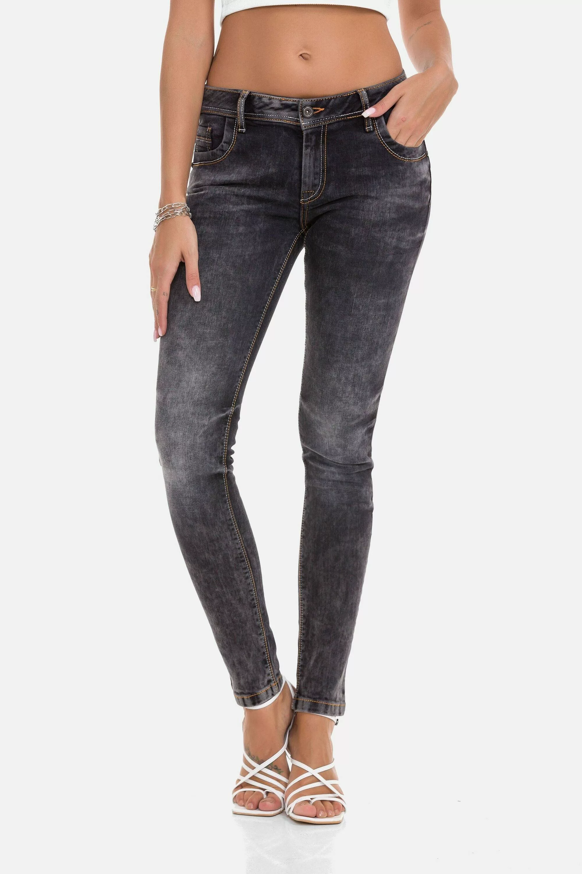 Cipo & Baxx Slim-fit-Jeans "Jeans", im Used-Look, WD443 günstig online kaufen