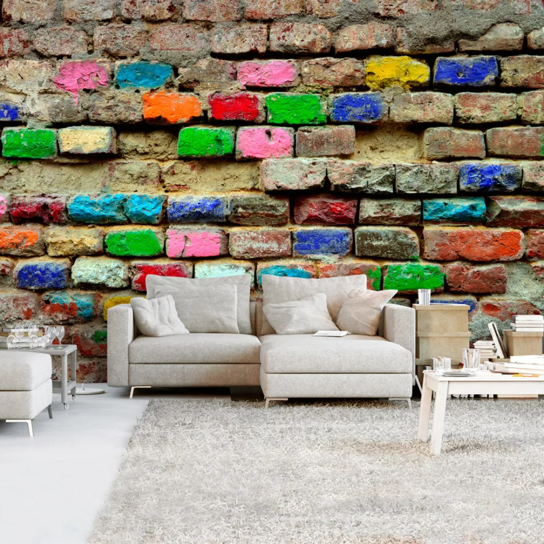 Selbstklebende Fototapete - Colourful Bricks günstig online kaufen