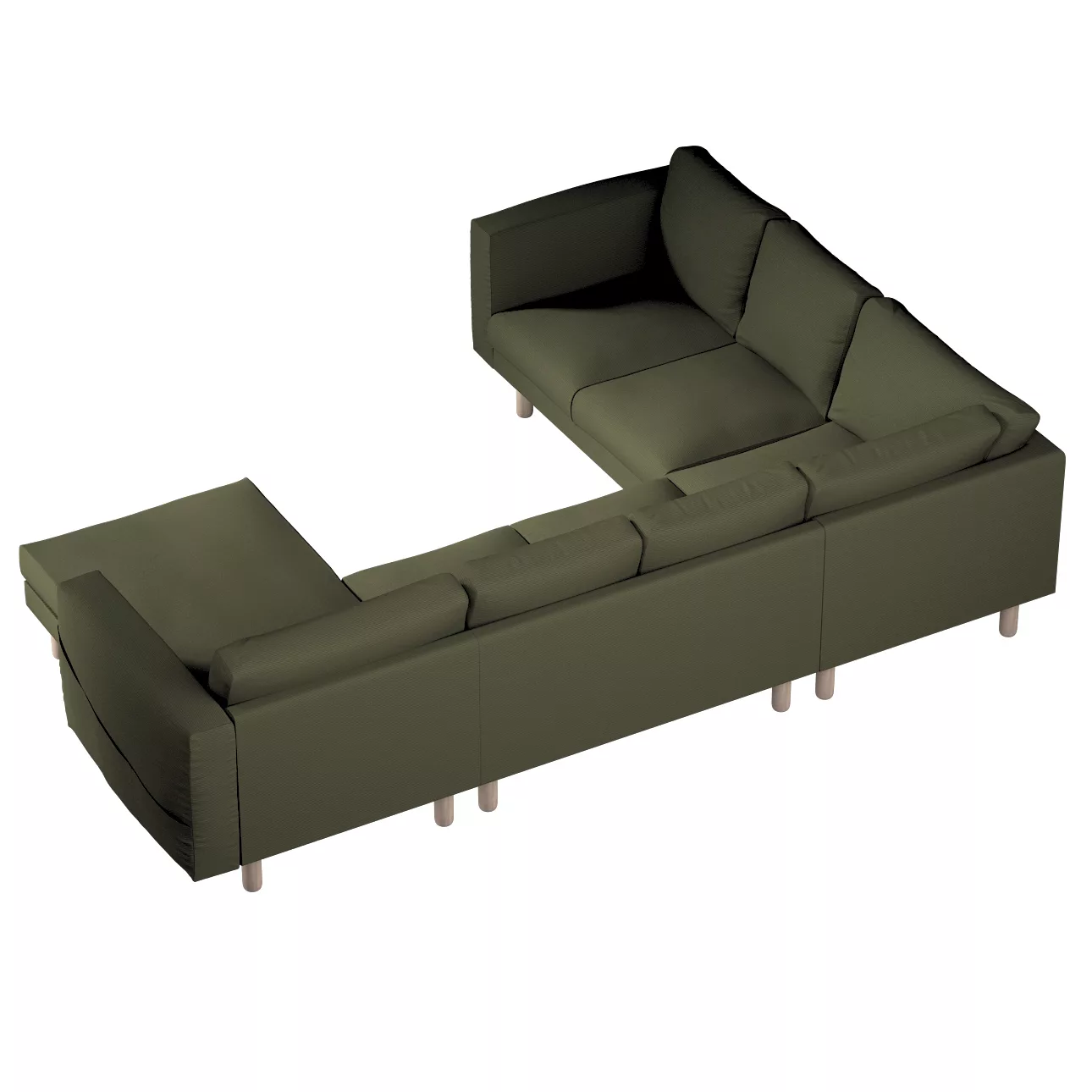 Bezug für Norsborg 5-Sitzer Ecksofa mit Recamiere, olivgrün, Norsborg Bezug günstig online kaufen