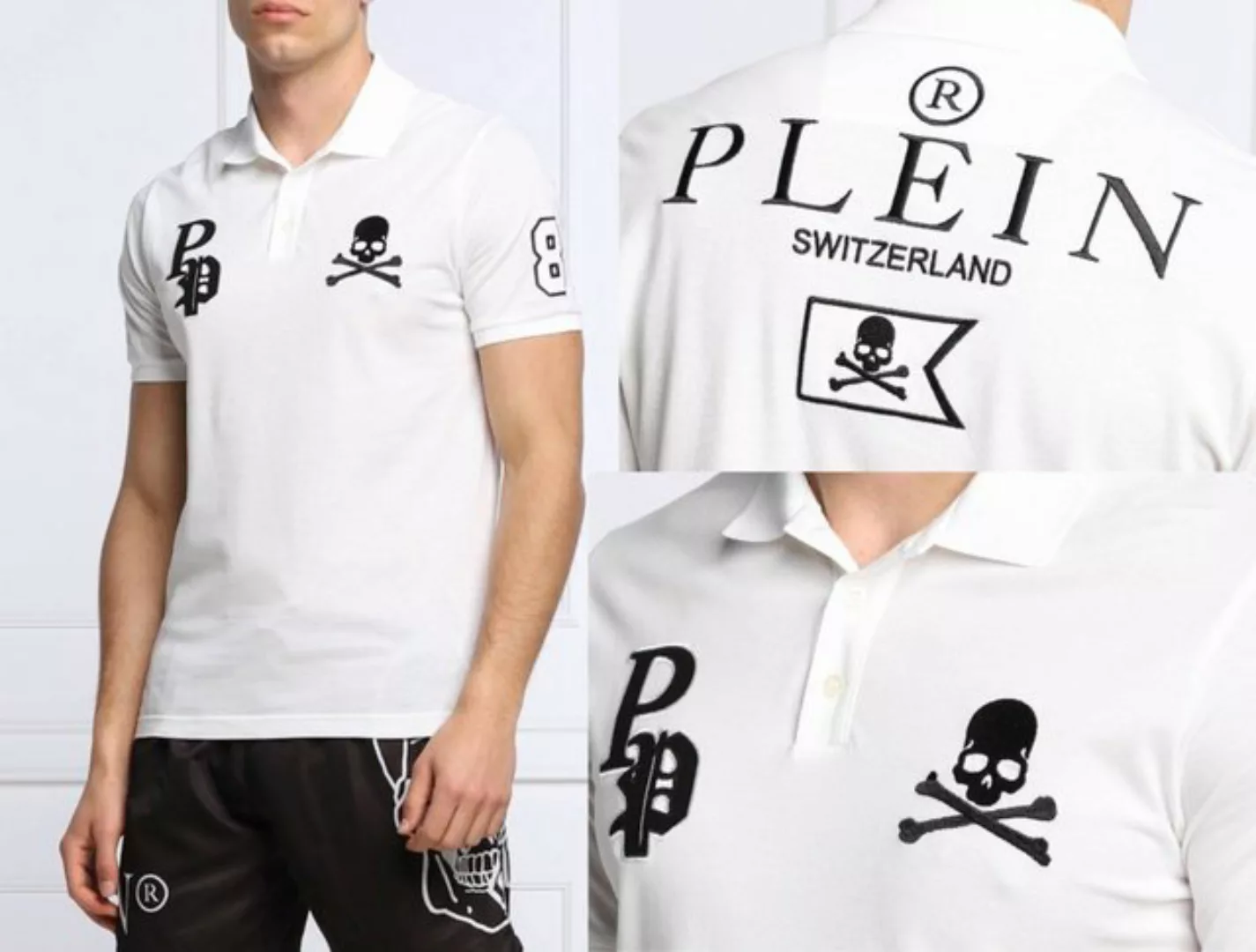 PHILIPP PLEIN Poloshirt PHILIPP PLEIN Polo Shirt Polohemd Multi Skull Logo günstig online kaufen