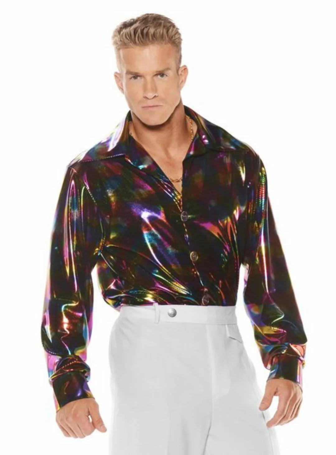 Underwraps T-Shirt Disco Hemd dunkel Stylishes Disco Shirt für glänzende Au günstig online kaufen