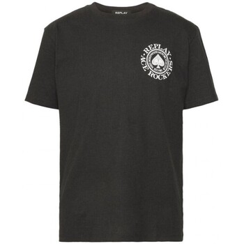 Replay  T-Shirts & Poloshirts T-Shirt Regular Fit Rockers Schwarz günstig online kaufen