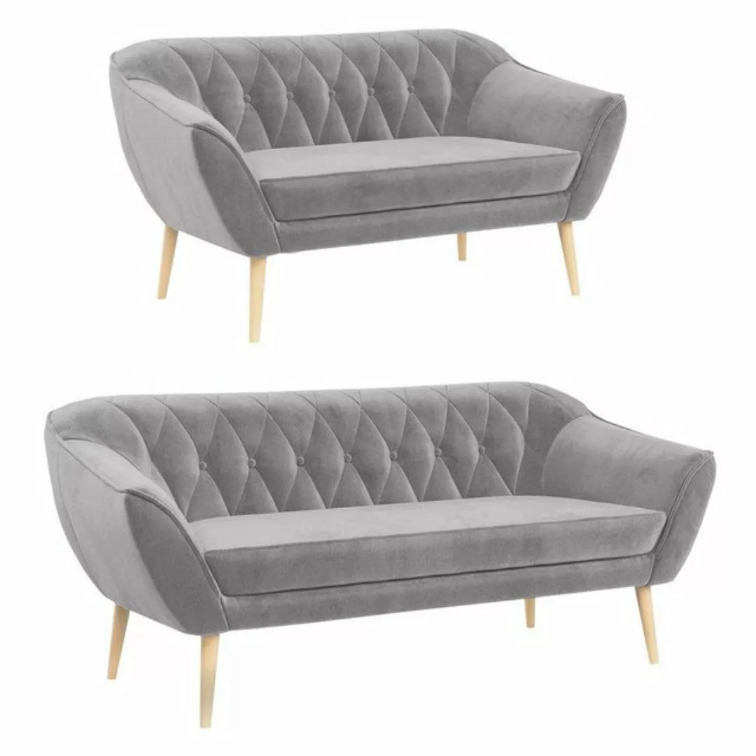 MKS MÖBEL Sofa PIRS 3 2, Skandinavischer Stil, Gesteppte Polsterung, Modern günstig online kaufen