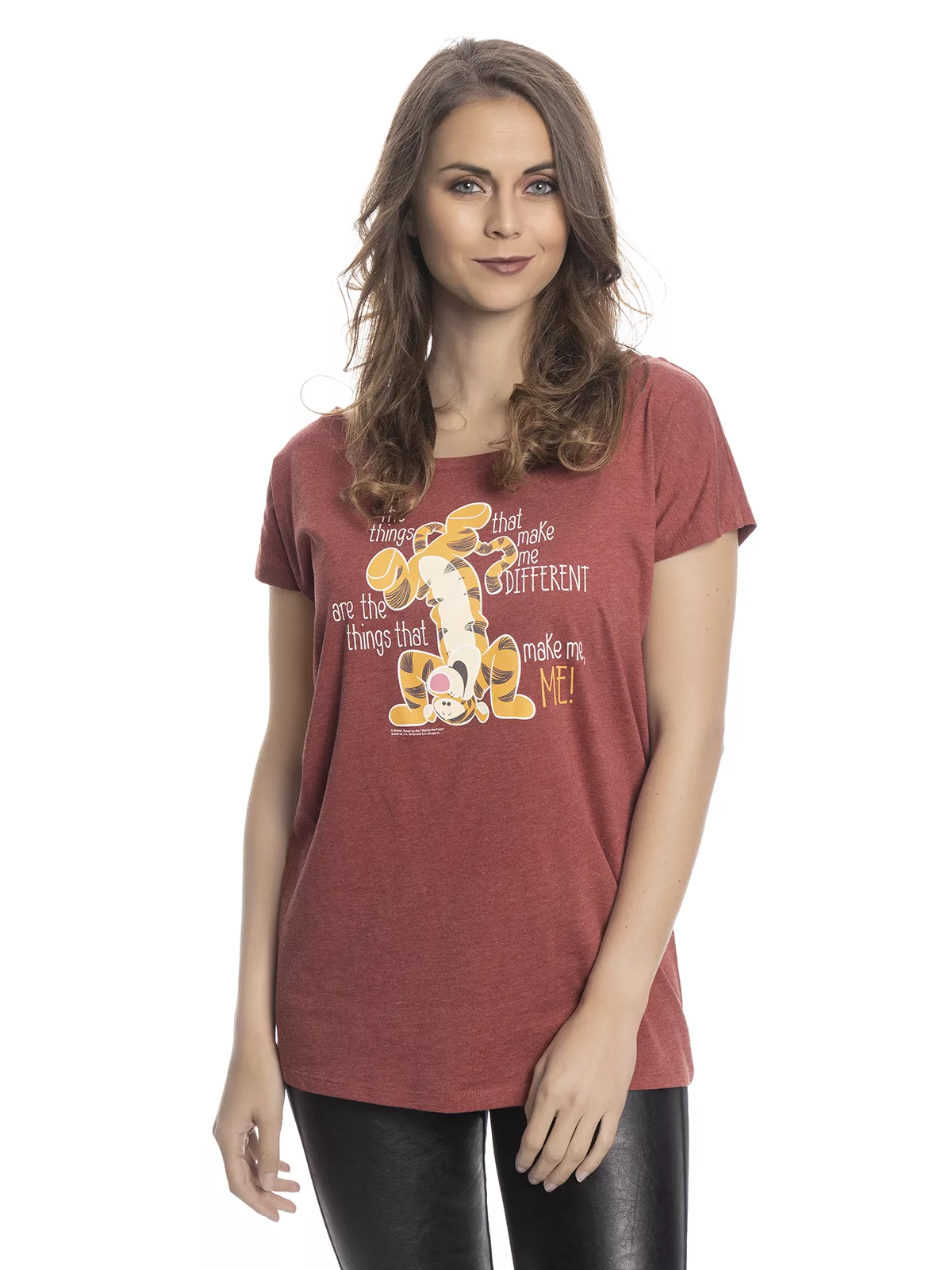 Winnie the Pooh Different Damen Loose-Shirt rot meliert günstig online kaufen