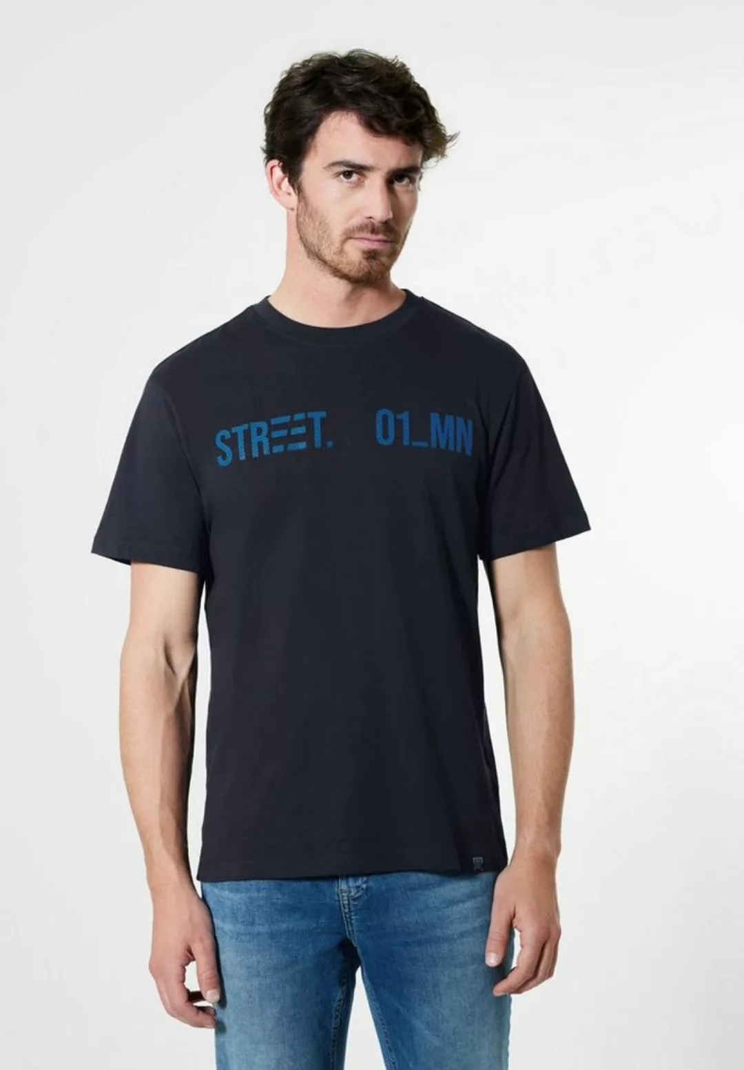 STREET ONE MEN T-Shirt, aus Jersey in Unifarbe günstig online kaufen