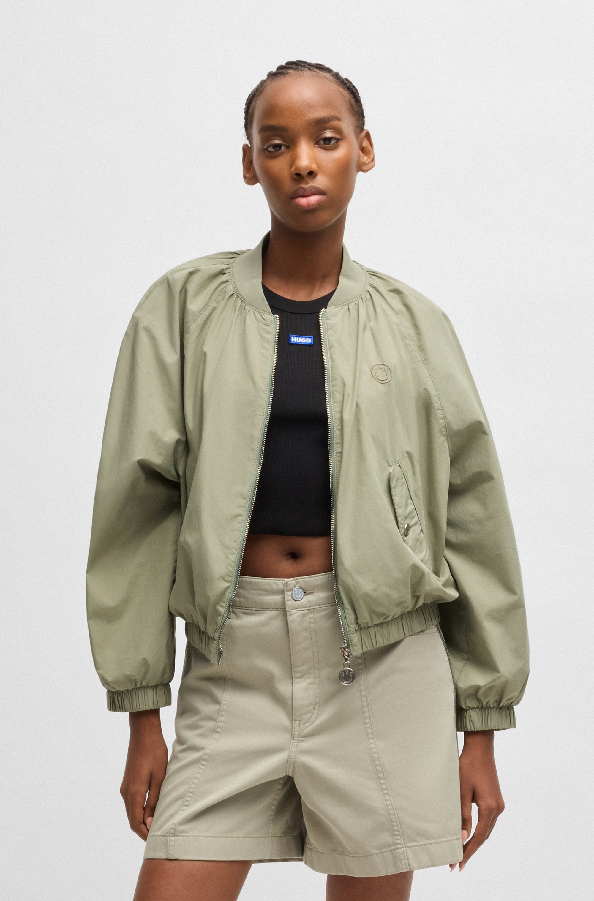 HUGO Blue Kurzblazer "Asata", mit Raglanärmeln Bomberjacke Bomber günstig online kaufen
