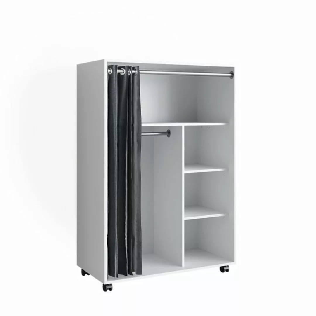 Vicco Kleiderschrank Doros, Weiß, 100 x 146.6 cm offen, mit Rollen mit Klei günstig online kaufen