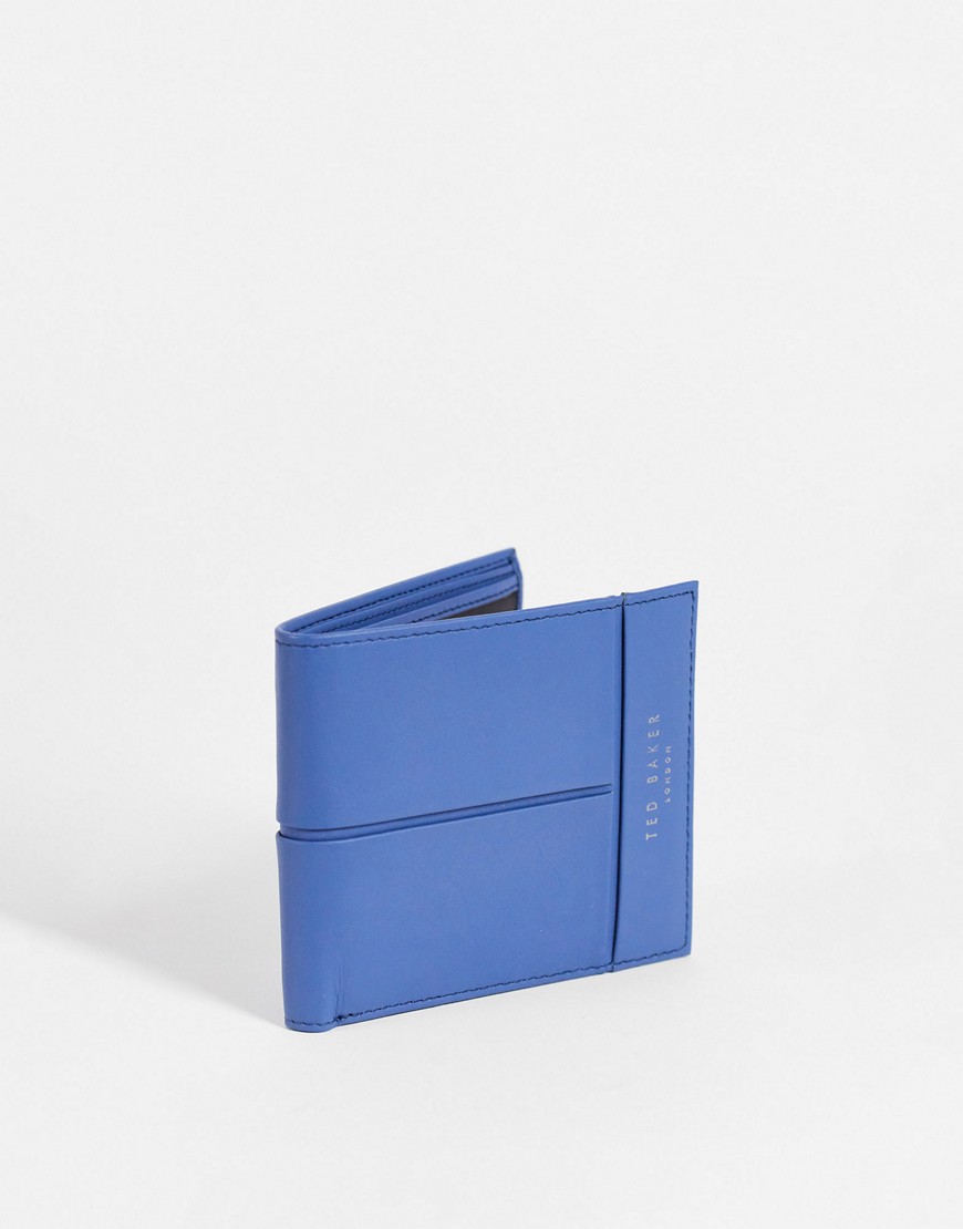 Ted Baker – Samuel – Brieftasche aus Leder in Blau günstig online kaufen