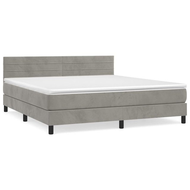 furnicato Bett Boxspringbett mit Matratze Hellgrau 180x200 cm Samt günstig online kaufen