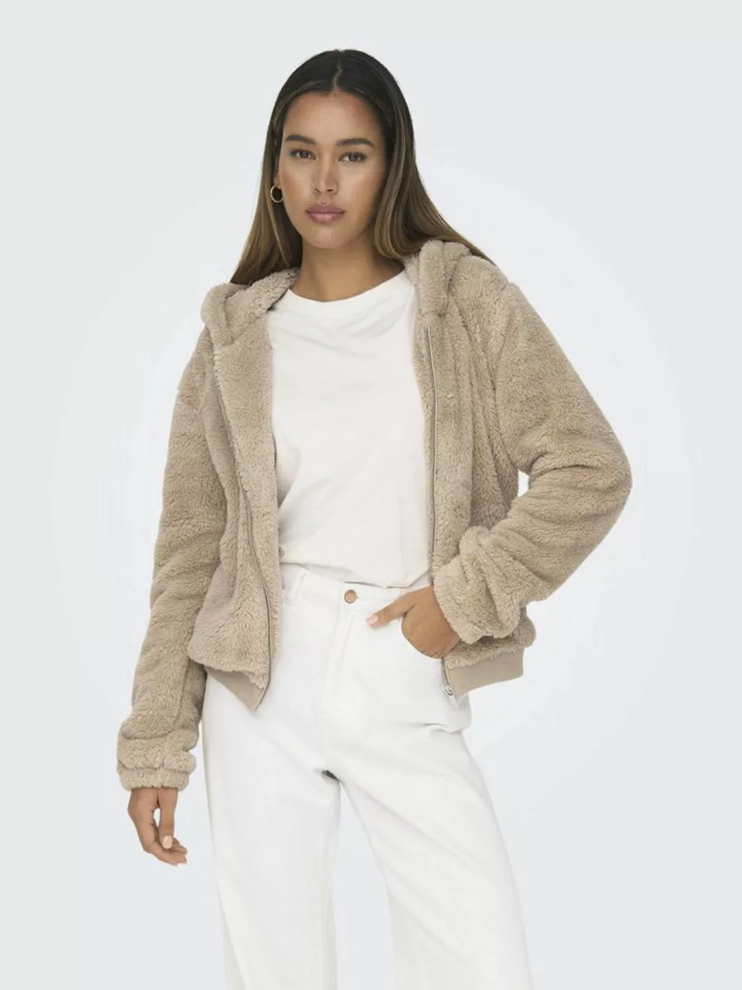 ONLY Kapuzenplüschjacke ONLNEWANNA CONTACT SHERPA JKT OTW NOOS mit Ärmel- u günstig online kaufen