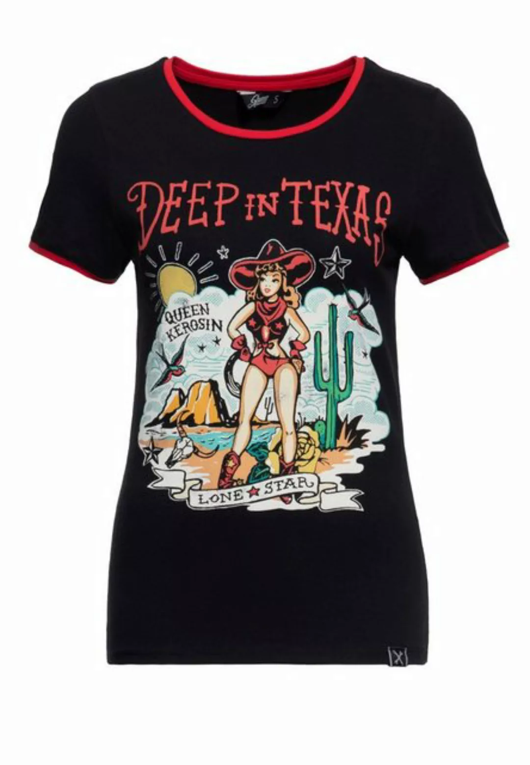 QueenKerosin Print-Shirt Deep in Texas (1-tlg) mit Texas Design günstig online kaufen