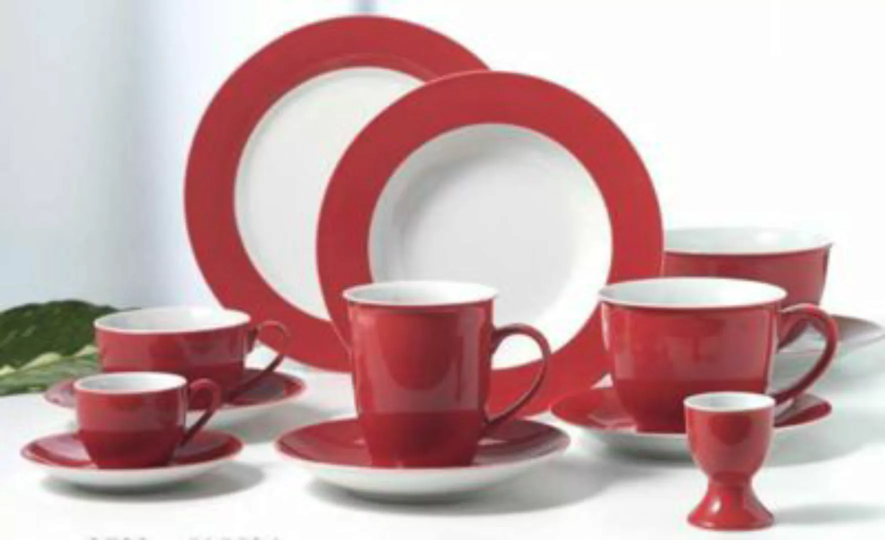 Ritzenhoff & Breker DOPPIO Jumbountertasse 17 cm rot 6er Set Unterteller günstig online kaufen