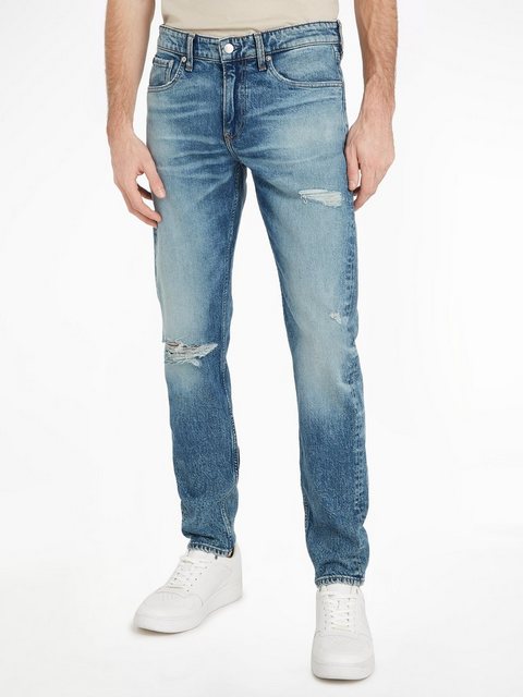 Calvin Klein Jeans Tapered-fit-Jeans SLIM TAPER mit Leder-Badge günstig online kaufen